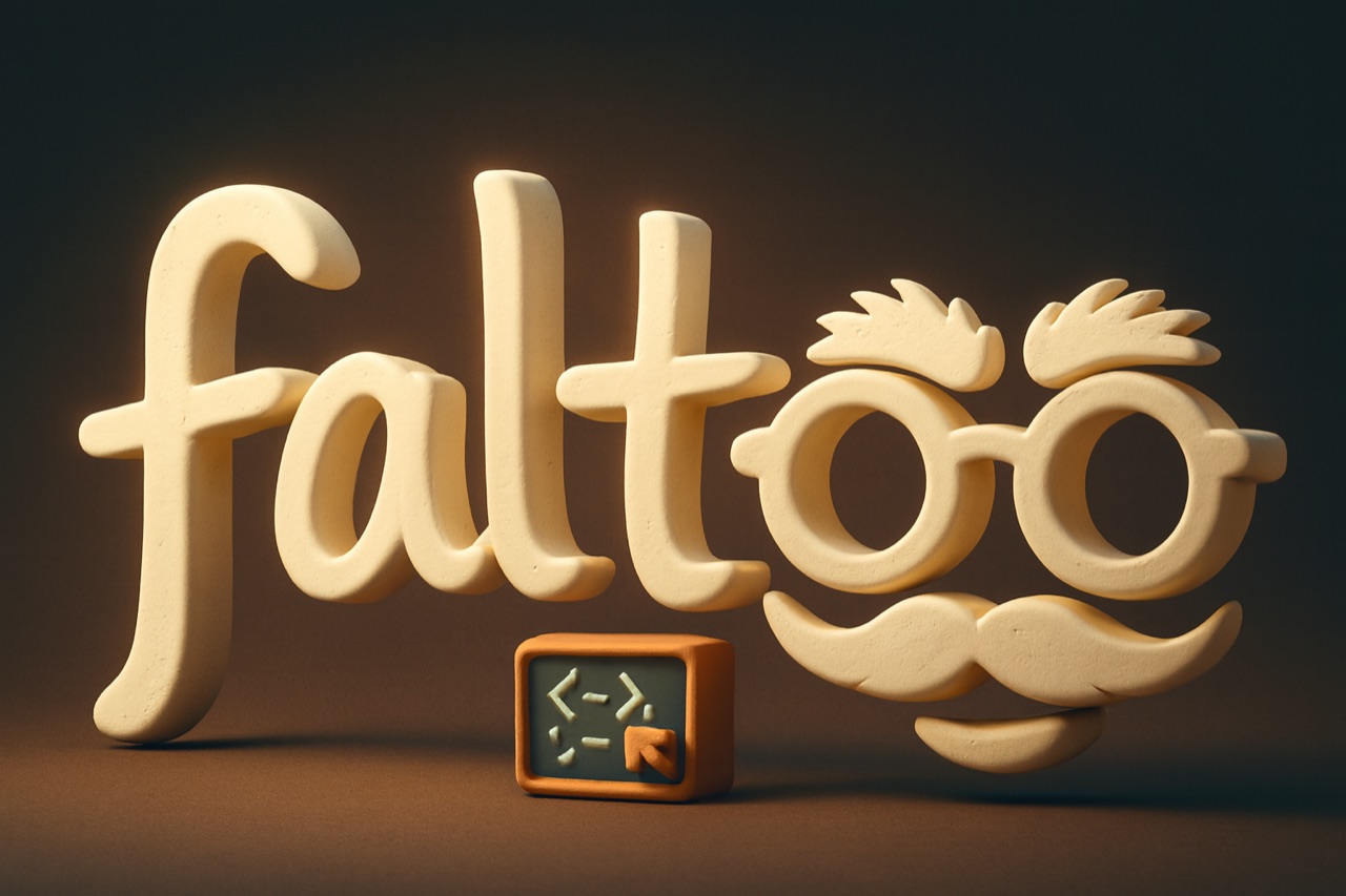 3D faltoochat mascot beside a terminal